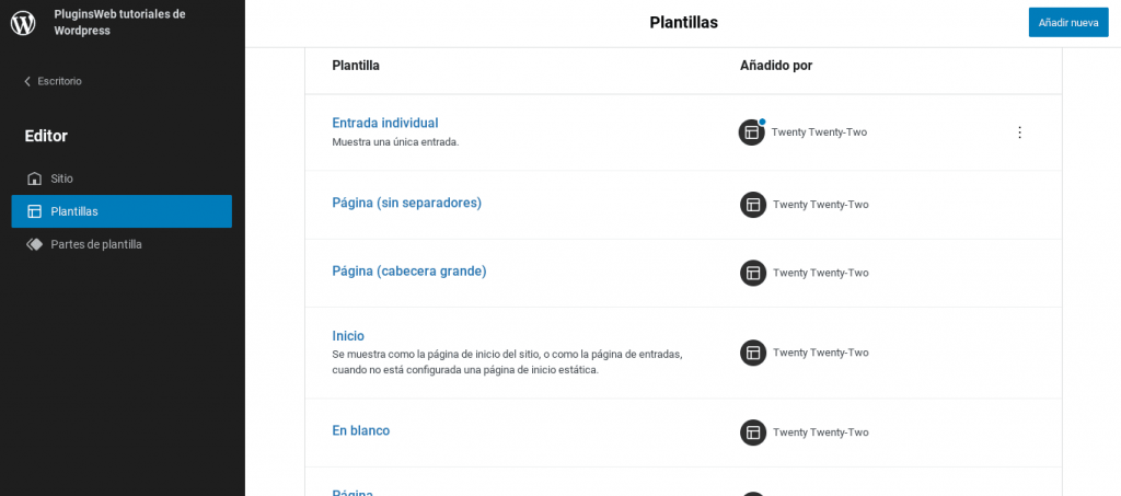 twenty twenty two editar plantillas wordpress (1)