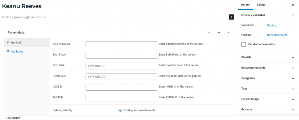 vodi wordpress actores personas