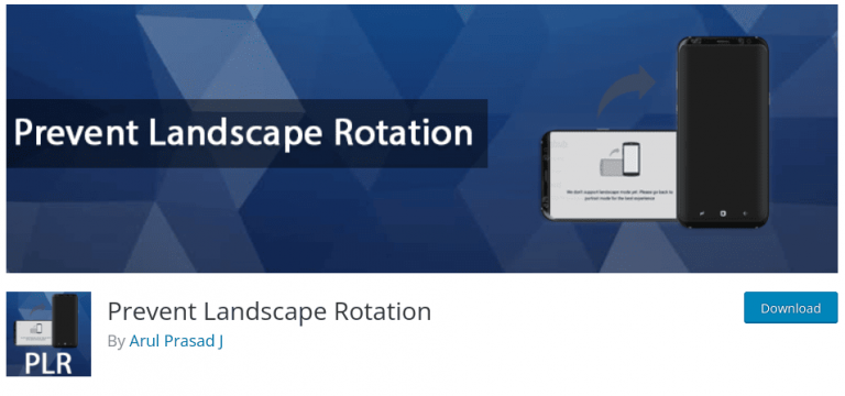 prevent landscape rotation wordpress plugin