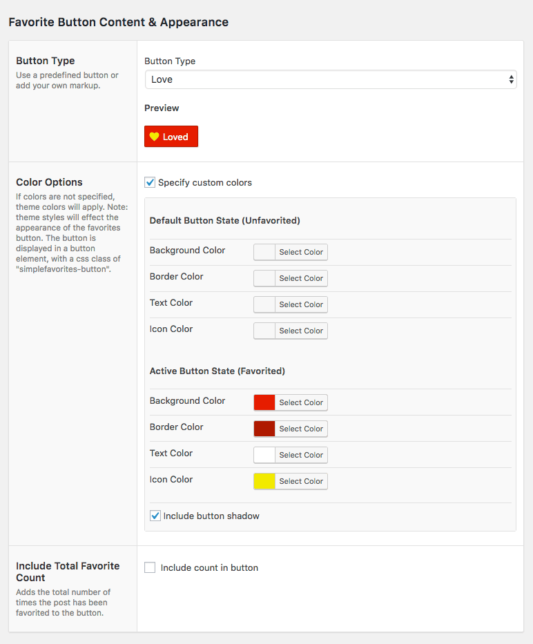 favorites wordpress plugin colores