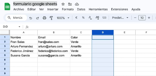 wpforms google sheets conectar