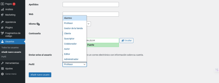 crear roles de usuario wordpress