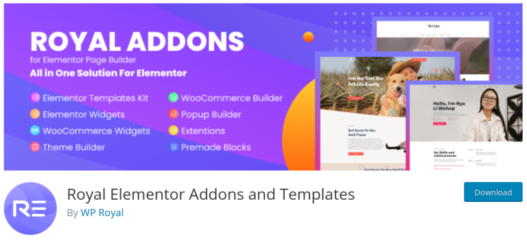 royal elementor kit addons