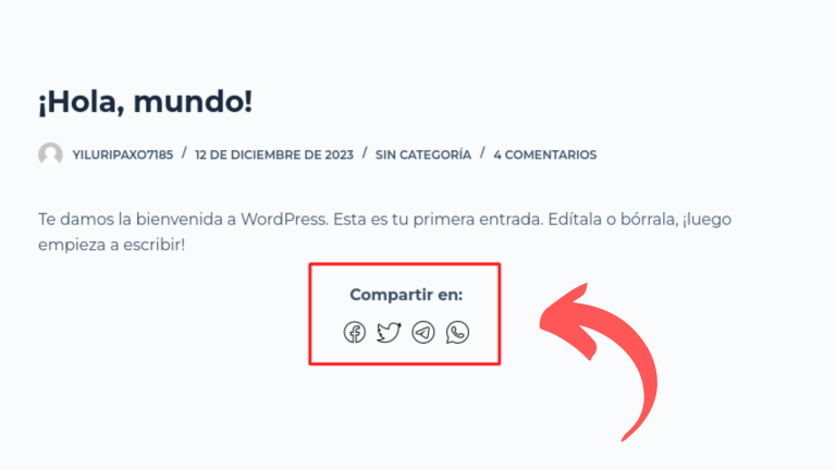 compartir en redes sociales wordpress sin plugins