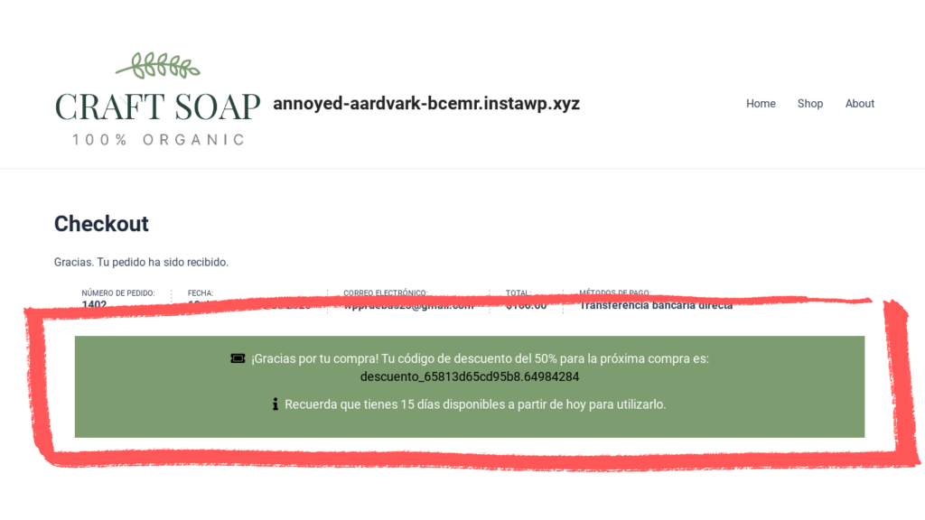 cupones automaticos despues de compra woocommerce sin plugins