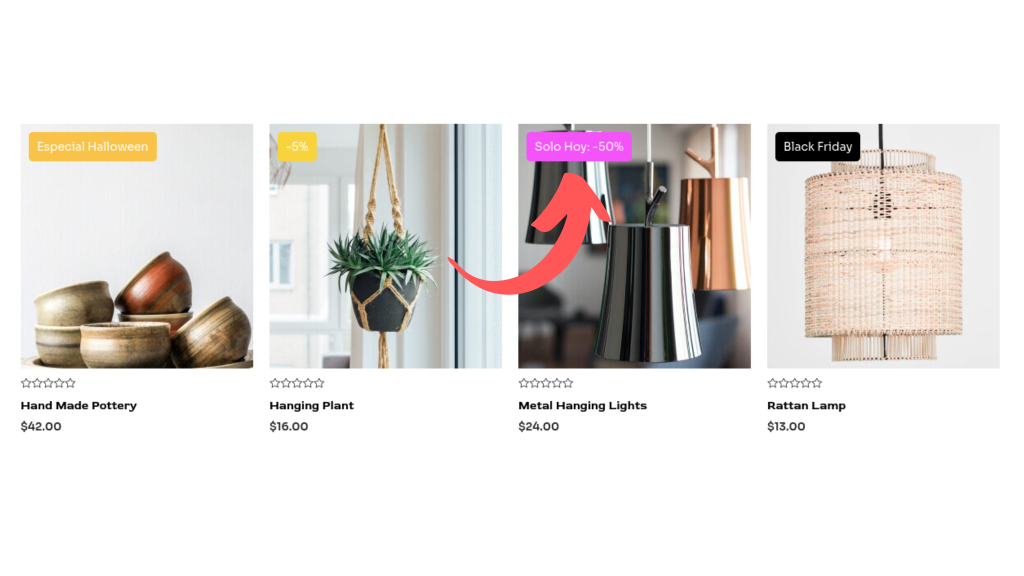 etiquetas e insignias personalizadas en Woocommerce (Sin Plugins)