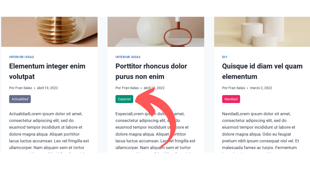insignias personalizadas en las entradas de blog wordpress sin pliugins