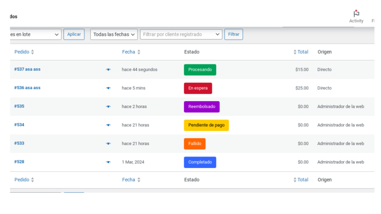 personalizar color estado de los pedidos de woocommerce