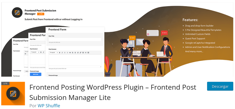 ✅Los Usuarios Publican Entradas desde el Front End | Frontend Post Submission Manager WordPress Plugin 1
