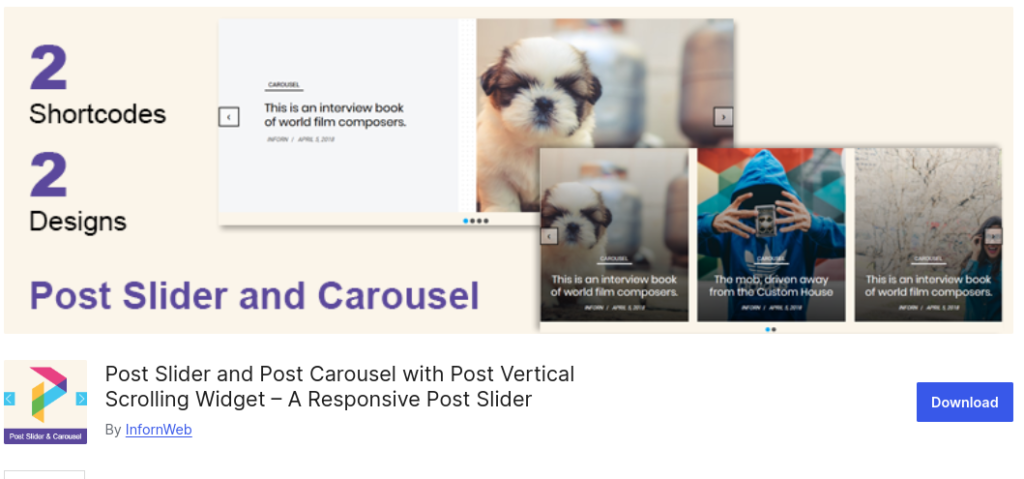 post slider and post carrusel wordpress