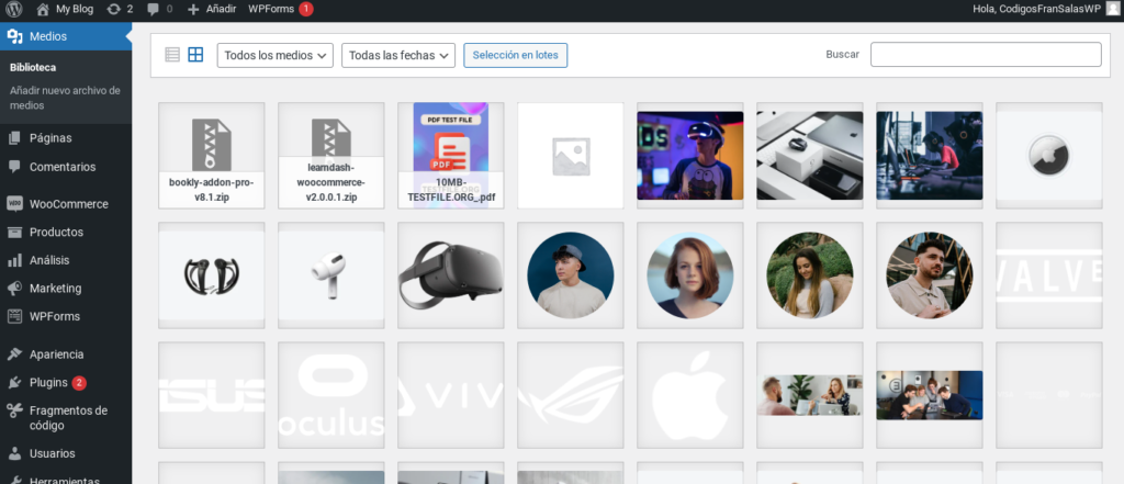 restringir acceso biblioteca de medios wordpress