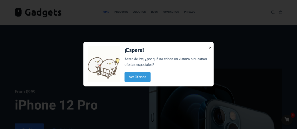 popup intencion salida wordpress sin plugins