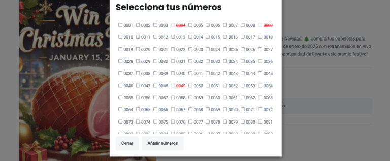 sorteos papeletas woocommerce