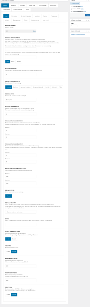 Chauffeur Taxi Booking System for WordPress formularios