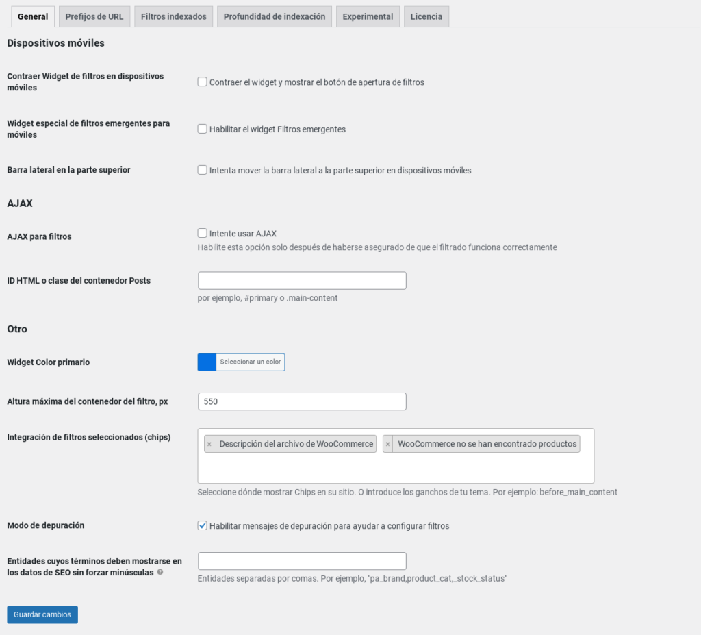Guía Completa para Configurar y Usar el Plugin Filter Everything en WordPress y WooCommerce configuracion
