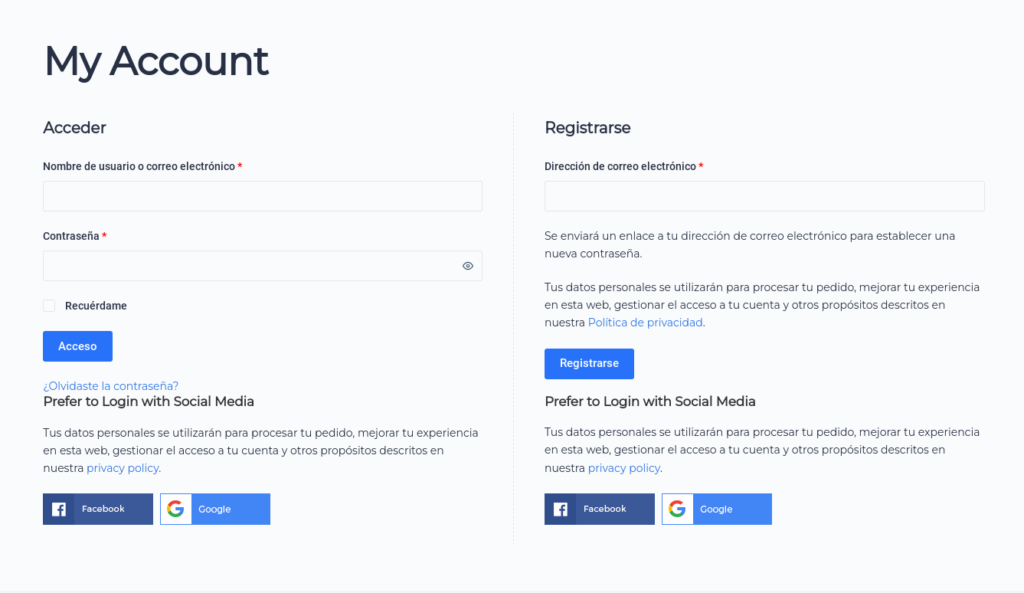 acceder con redes sociales wordpress