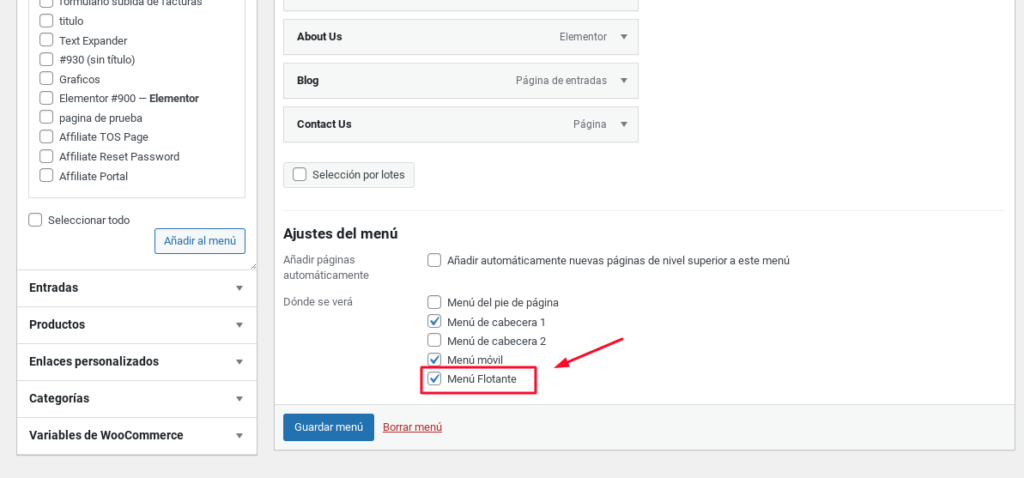 menu flotante fijo wordpress sin plugins