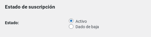 estado suscripcion wordpress