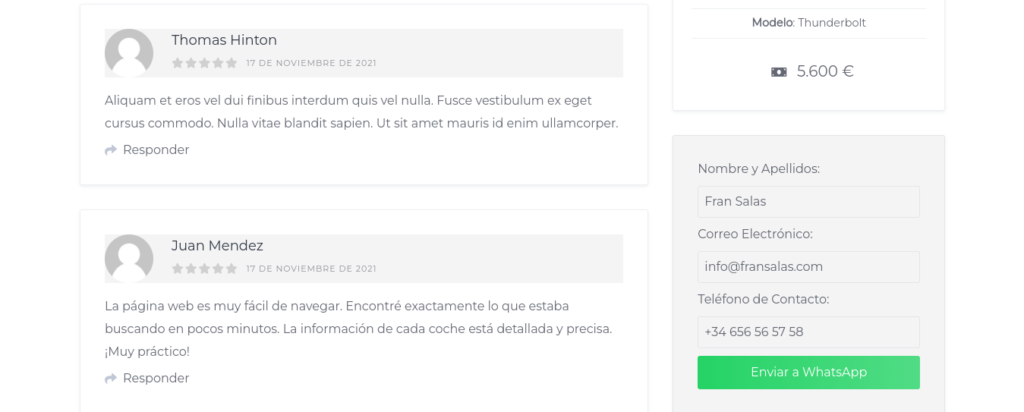 listinghive formulario whatsapp