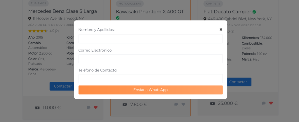 hivepress whatsaap contacto anuncios loop