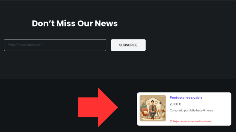 notificaciones productos comprados recientemente woocommerce