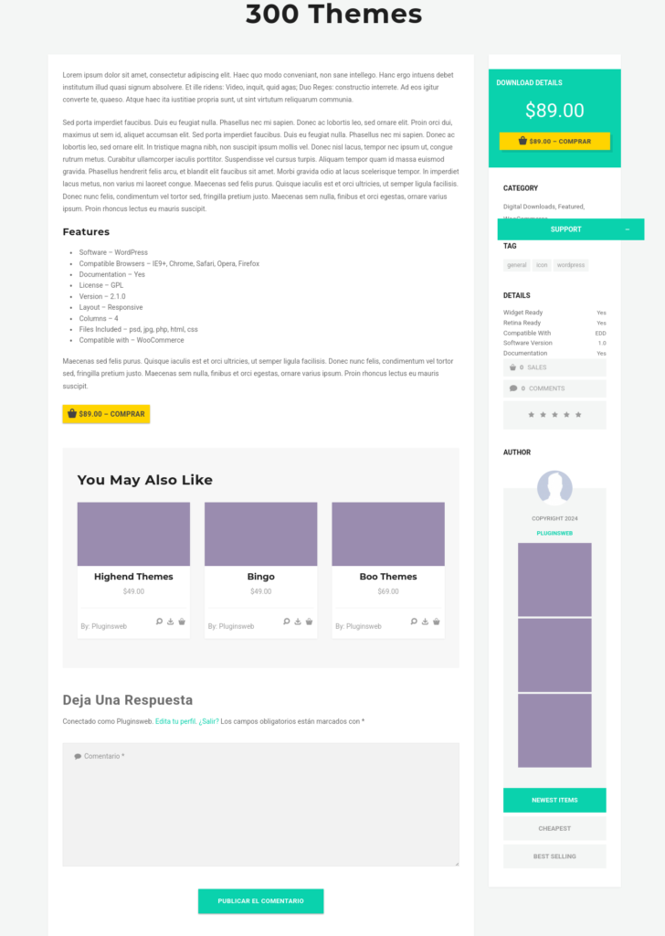 olam wordpress theme easy digital downloads