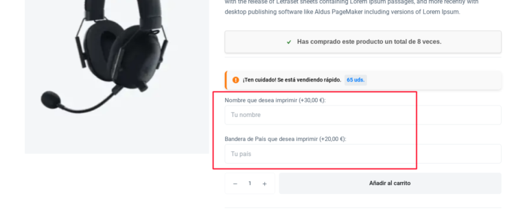 producto personalizable woocommerce