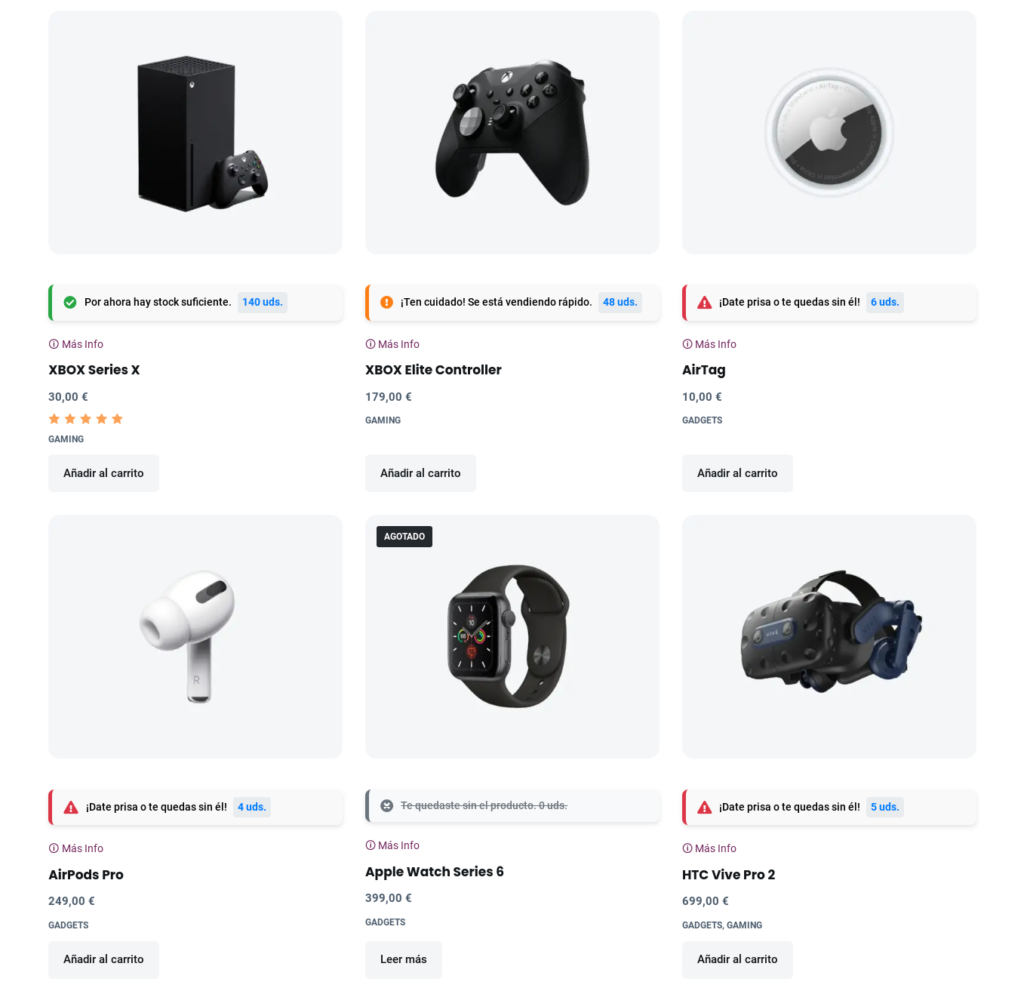 avisos de stock woocommerce