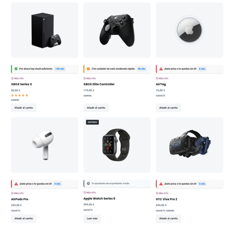 avisos de stock woocommerce