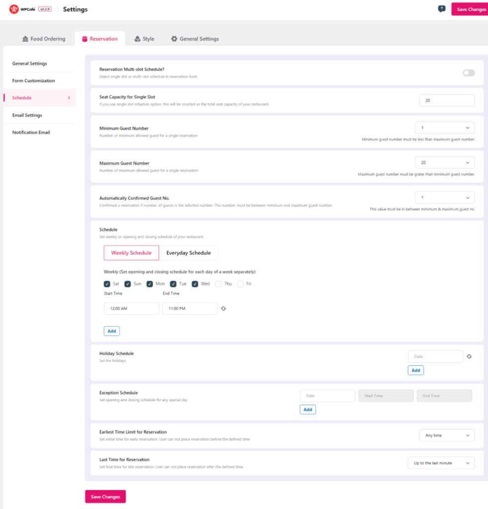 wp cafe plugin wordpress restaurantes