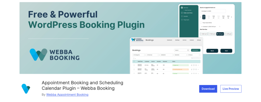 Appointment Booking and Scheduling Calendar Plugin – Webba Booking