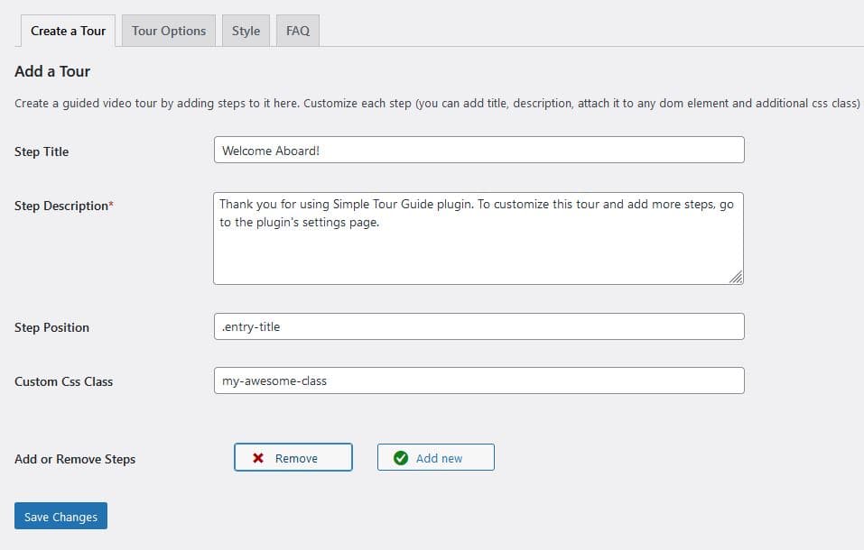 Simple Tour Guide wordpress