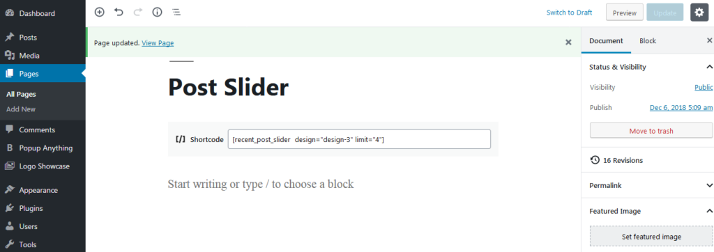 WP Responsive Recent Post Slider Carousel shortcodes