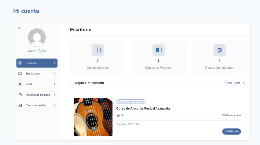 academia online pagina web wordpress