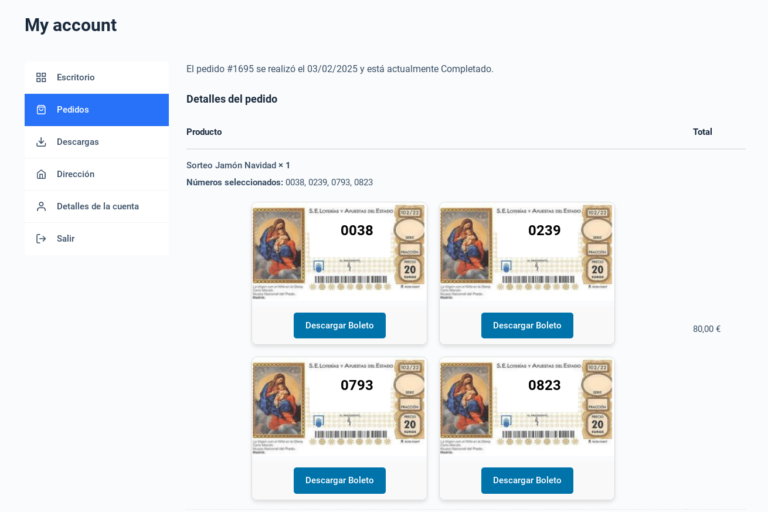 boletos sorteos woocommerce