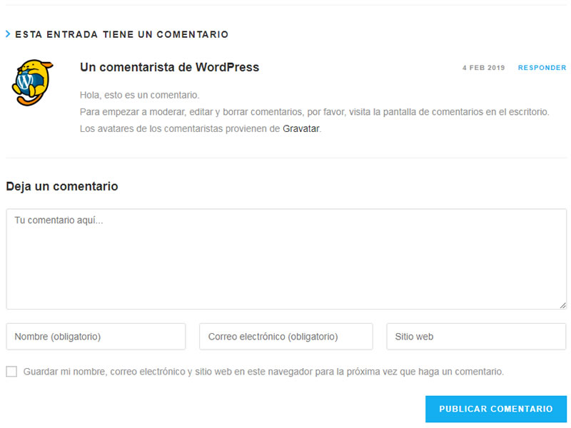 comentarios de wordpress