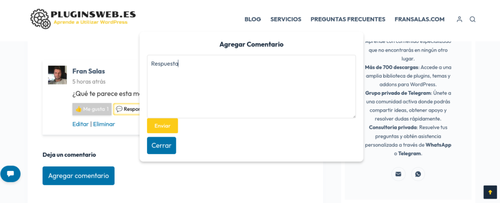 comentarios wordpress foro