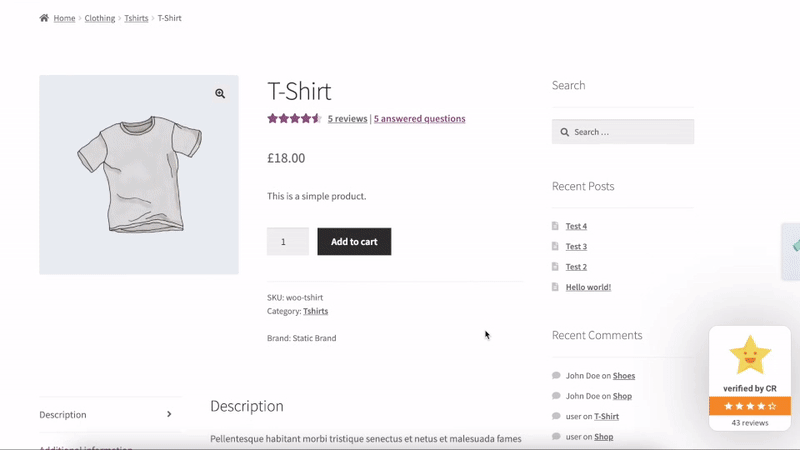 customer review for woocommerce