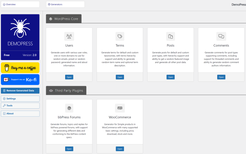 demopress wordpress plugin