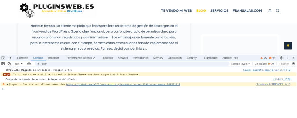 inspector navegador javascript