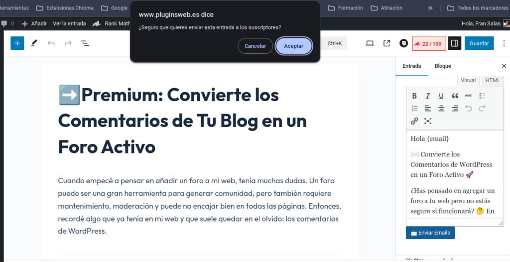 newsletter wordpress