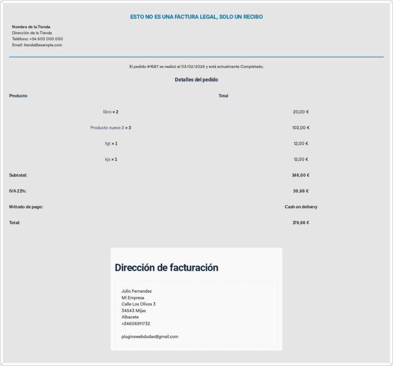recibos woocommerce