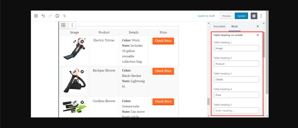 plugin wordpress nichetable