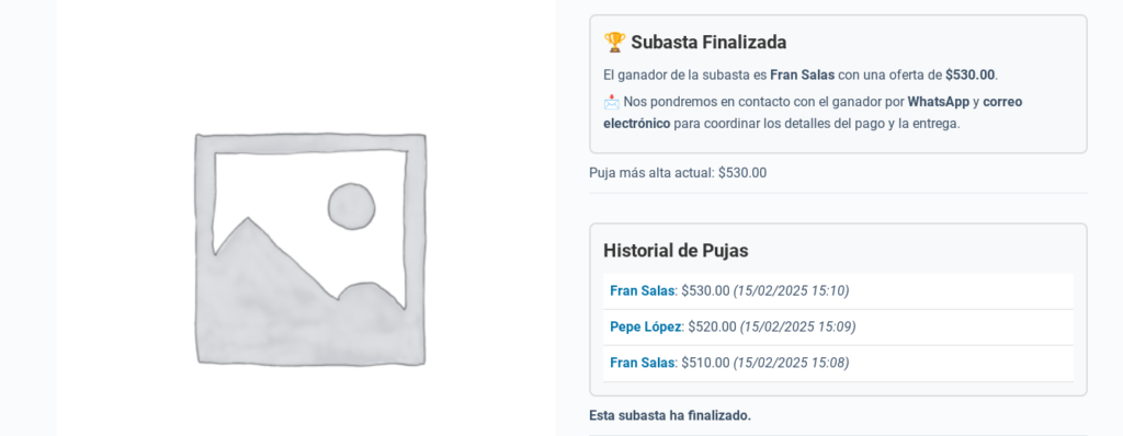 pujas y subastas wordpress woocommerce