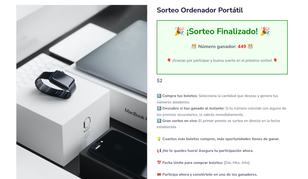 rifas sorteos loterias wordpress woocommerce tienda online
