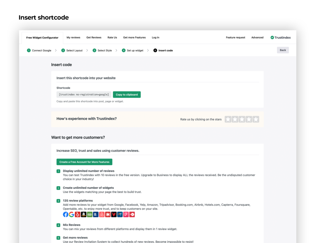 shortcode WP Reviews Plugin for Google