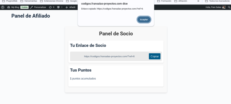 socios afiliados copiar enlace de afiliado wordpress