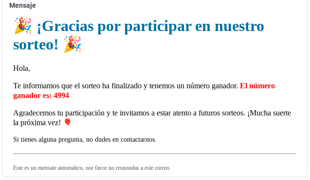 sorteos woocommerce emails