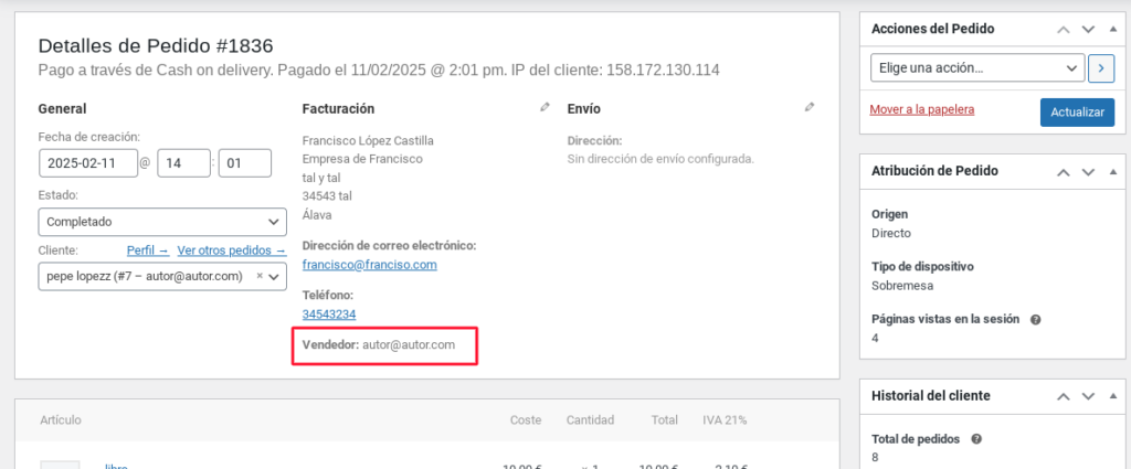 vendedor comercial woocommerce wordpress
