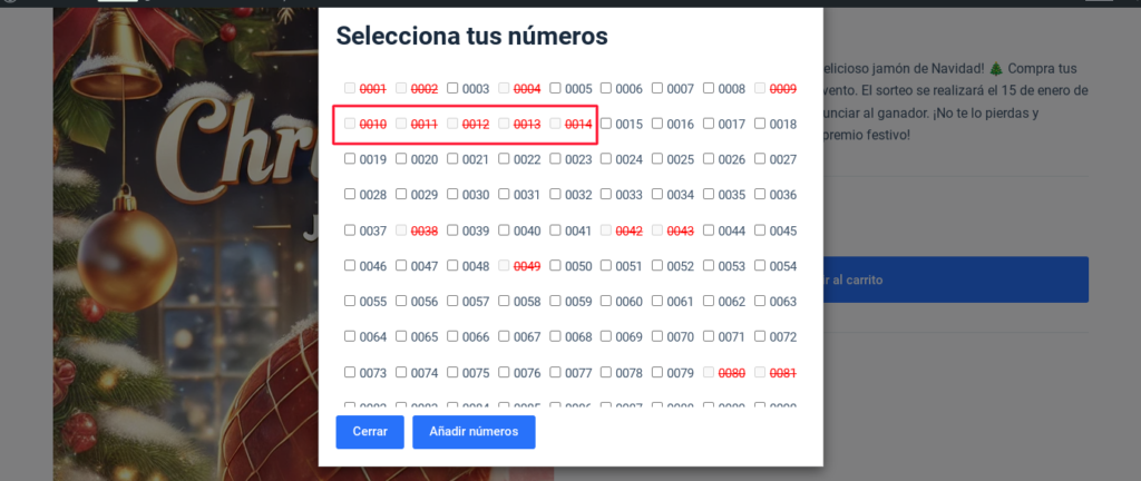woocommerce sorteos bloquear numeros manualmente